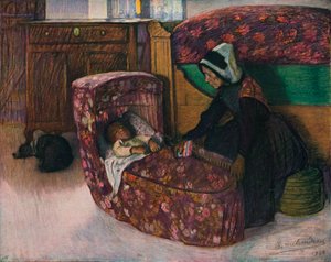 "الأم والطفل ، الداخلية Vendeen" ، 1900 بواسطة تشارلز ميلسيندو