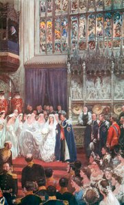 زواج الملك إدوارد السابع والملكة ألكسندرا في كنيسة سانت جورج ، وندسور ، 10 مارس 1863 بواسطة تشارلز ميلز شيلدون