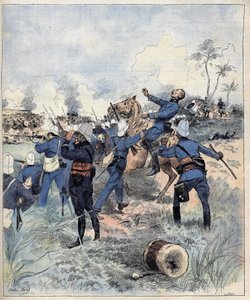 توفي القائد Faurax في معركة دوجبا في 19 سبتمبر 1892 في داهومي (بنين الآن) بعد Aquerelle de Morel عام 1892. بواسطة Charles Morel