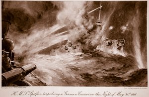 قيام السفينة H.M.S Spitfire بإسقاط طراد ألماني ليلة 31 مايو