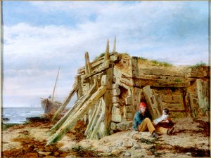 تحت كاسر الأمواج ، c.1863 بواسطة تشارلز نابير هيمي
