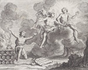 أبولو ، ميركوري ، والرعاة ، حكاية إكس في لا موت ، الخرافات الجديدة 1719. ، 1719.