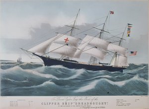 سفينة المقص الأمريكية 'Dreadnought' ، الطباعة الحجرية بواسطة Nathaniel Currier (1813-88) بواسطة تشارلز بارسونز