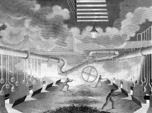 منظر عام لأعمال الغاز ، تُظهر شحنات معوجة ، 1835 بواسطة تشارلز بارتينجتون