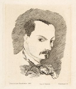 صورة شخصية لتشارلز بودلير ، حانة. 1869 (حفر) بواسطة تشارلز بيير بودلير