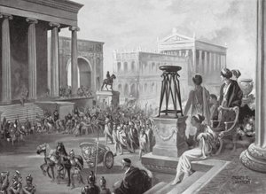 القادة الآخائيون المحمولون إلى روما، قبل الميلاد 167 (ليثو) بواسطة تشارلز ريبيل ستانتون