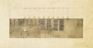 تصميم للجدار والطاولة والأبواب ، 1905 (مرحاض فوق قلم وحبر على ورق) بواسطة تشارلز ريني ماكينتوش