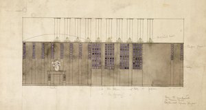 تصميم للجدار والطاولة والأبواب ، AS Ball ، برلين ، 1905 بواسطة تشارلز ريني ماكينتوش
