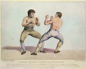 مباراة ملاكمة بين دانيال ميندوزا وريتشارد همفريز ، 29 سبتمبر 1790 (حفر يدوي)