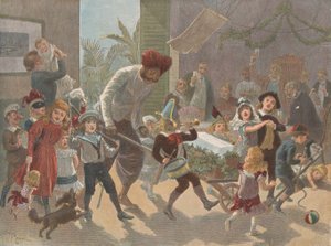 سجل عيد الميلاد في الهند - جلب الجليد ، من The Graphic Christmas Numb ... ، 2 ديسمبر 1889. بواسطة تشارلز روبرتس