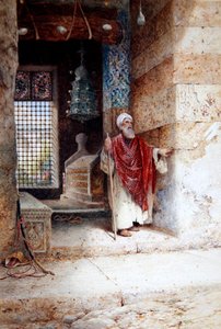مدخل المسجد حوالي 1870 (ألوان مائية على ورق) بواسطة تشارلز روبرتسون