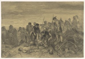 تم العثور على جثة ريتشارد الثالث ، ملك إنجلترا ، في ساحة معركة بوسورث ، 1485 بواسطة تشارلز روتشوسن