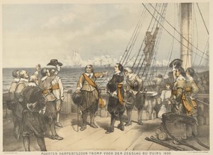 مارتن ترومب قبل بدء المعركة البحرية في دوين ، 1639 مارتن هاربيرتسون ترومب ، قبل المعركة البحرية في دوينز 1639 (العنوان على الشيء) بواسطة تشارلز روتشوسن
