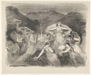 مشهد من رقص الباليه Zélie أو الحجاب السحري إعلانات عن عروض الباليه والمسرحيات في Stadsschouwburg بأمستردام (عنوان المسلسل) بواسطة تشارلز روتشوسن