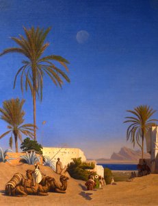 منظر طبيعي جزائري (تفاصيل) بواسطة تشارلز ثيودور (1814-188) فرير