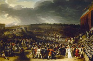 مهرجان الاتحاد في Champ de Mars في 14 يوليو 1790 ، 1792. بواسطة تشارلز ثيفينين