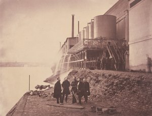 خزانات المياه خارج الملحق ، معرض باريس العالمي 1855.