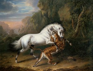 نمر يهاجم الفحل العربي 1824 بواسطة تشارلز تاون