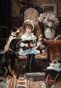دودي وحيوانها الأليف ، حوالي عام 1885 (رسم توضيحي) بواسطة تشارلز تريفور (بعد) جارلاند