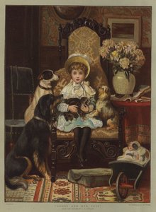 المراوغة والحيوانات الأليفة (chromolitho)