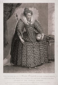 الملكة إليزابيث الأولى ممسكة بالصولجان والجرم السماوي ، 1868