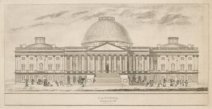 مبنى الكابيتول ، واشنطن العاصمة ، منقوش بواسطة هنري وجيمس ستون (ازدهرت 1822-1849) ، 1826 (نقش مائي ونقش على الورق) بواسطة تشارلز بعد Bulfinch
