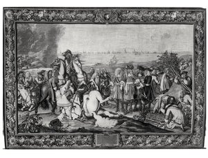 لويس الرابع عشر (1638-1715) في حصار دواي ، يوليو 1667 ، ورشة عمل Gobelins بواسطة تشارلز أتتر. إلى Le Brun