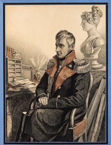 صورة للكونت ميخائيل فورونتسوف (1782-1856) (صورة للكونت م. فورونتسوف). عمل كارل فون هامبين (1794-بعد 1880) ، بقلم رصاص وألوان مائية على ورق ، حوالي 1820. الفن الروسي بواسطة تشارلز دي هامبلن