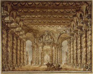تصميم المسرح للأوبرا Armide بواسطة Jean-Baptiste Lully ، 1760.