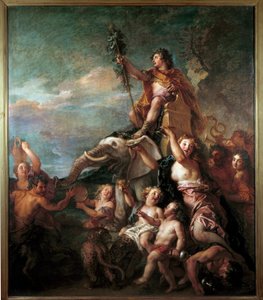 انتصار باخوس لوحة تشارلز دي لا فوس (1636-1716) القرن السابع عشر الشمس. 1،57x0،83 م. بواسطة شارل دي لا فوس