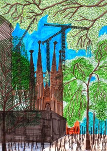 Sagrada Familia، 2017 (أقلام فرشاة) بواسطة شارلوت أور