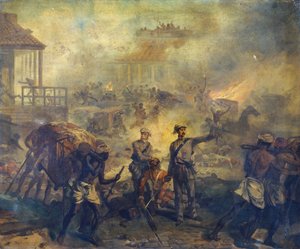 الجراح أنتوني ديكسون Home VC (1826-1914) und Assistant Surgeon William William Bradshaw VC (1830-61) في لكناو خلال التمرد الهندي في عام 1857 ، 1857