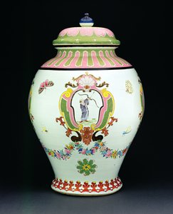 صهريج رسمه تصميم كورنيليس برونك (1691-1759) ج 1730 (خزف) (انظر 206565 للحوض) بواسطة المدرسة الصينية