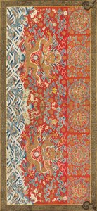 تعليق (مع تصميم التنين) ، 1736-95 (حرير) بواسطة المدرسة الصينية