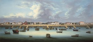 منظر للبوند في شنغهاي ، c.1855 بواسطة المدرسة الصينية