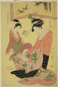 حسناء يسخرون من الحكماء السبعة - مجموعة مختارة من المحظيات الأصغر سنًا (Shichi kenjin yatsushi bijin shinzo zoroe): Tokiuta of the Chojiya بواسطة تشوبونساي إيسي
