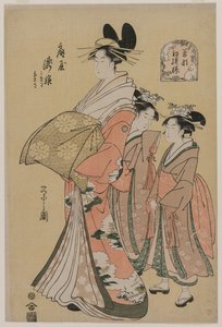 المحظية Takihime والمدعوين من سلسلة أنماط جديدة من الشباب الخضر ، 1795. بواسطة تشوبونساي إيسي