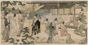 الفصل ماتسوكاز من حكاية جينجي من سلسلة حكاية جينجي ، ج. 1791. بواسطة تشوبونساي إيسي