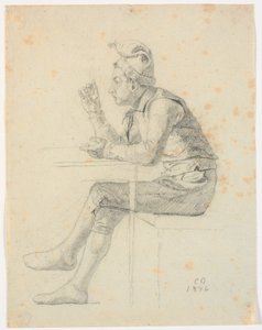 صبي فلاح يرتدي قبعة على الطاولة بواسطة Christen Dalsgaard