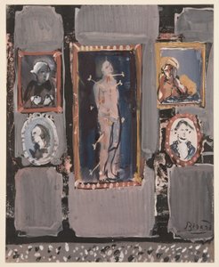 القديس سيباستيان على خلفية رمادية ، ج. 1935-1945 (جواش على ورق) بواسطة كريستيان بيرارد