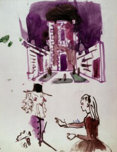 Bühnenbildentwurf und Figurinen des Dorante und der Angélique بواسطة كريستيان بيرارد