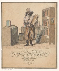 صورة لكتب يوهان جوتلوب هيلمرت ديوجين الجديد كبائع كتب في معرض لايبزيغ (العنوان على الكائن) بواسطة كريستيان جوتفريد هاينريش جيسلر (ربما)