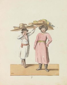 بائع فواكه وفلاح يبيع الجبن والرنجة من سلسلة سانت بطرسبرغ ... ، 1799.