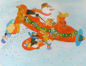 Chistmas طائرة مع ثلج بواسطة كريستيان كيمبف