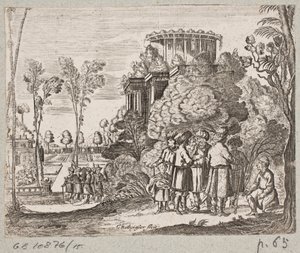 رسم توضيحي لآدم أوليريوس ، "روزنتال الفارسية لشاعر بارع شيش سعدي [...]" ، شليسفيغ 1660