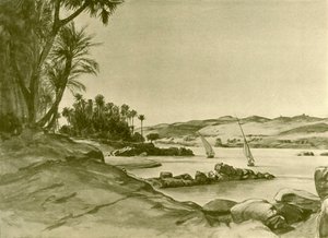 فلوكة على نهر النيل ، مصر ، 1898. بواسطة كريستيان فيلهلم أليرز