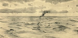باخرة على المحيط الهندي ، 1898. بواسطة كريستيان فيلهلم أليرز