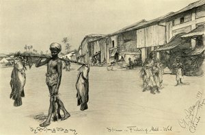 مشهد شارع في قرية صيد ، موتوال ، سيلان ، 1898. بواسطة كريستيان فيلهلم أليرز