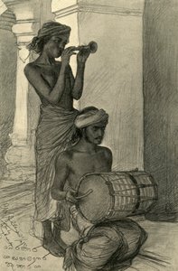 موسيقيو المعبد ، كاندي ، سيلان ، 1898. بواسطة كريستيان فيلهلم أليرز