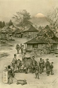 قرية بالقرب من جبل فوجي ، ميانوشيتا ، اليابان ، 1898. بواسطة كريستيان فيلهلم أليرز